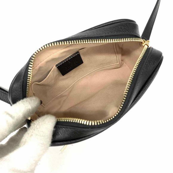 Gucci Ophidia Shoulder Black Leather Sherry Line Diagonal Bag - Picture 4 of 6